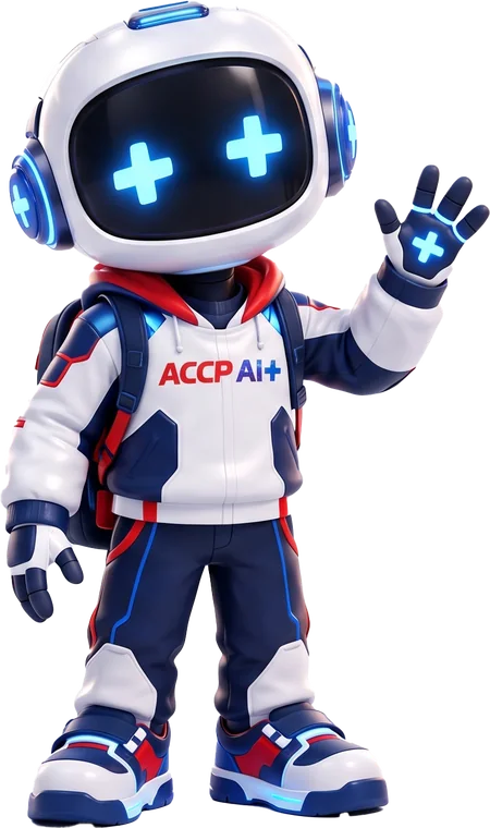 Agent Aptron, the Aptech mascot, waving